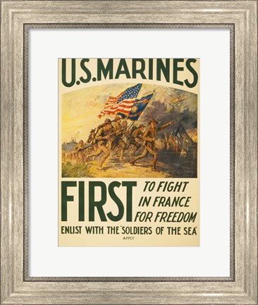 Framed Enlist with the Soilders of the Sea Print