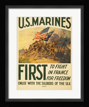 Framed Enlist with the Soilders of the Sea Print