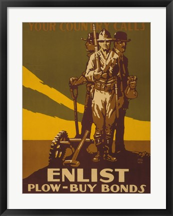 Framed Your Country Calls Buy Bonds Print