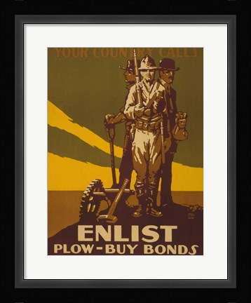 Framed Your Country Calls Buy Bonds Print