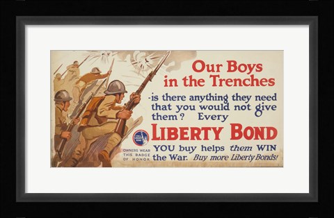 Framed Our Boys in the Trenches Print