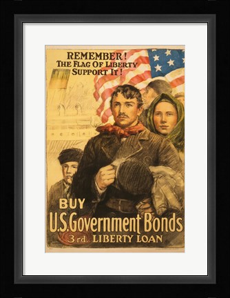 Framed Flag of Liberty Print