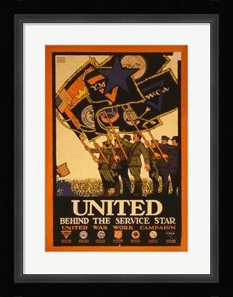Framed United Behind the Service Star Print
