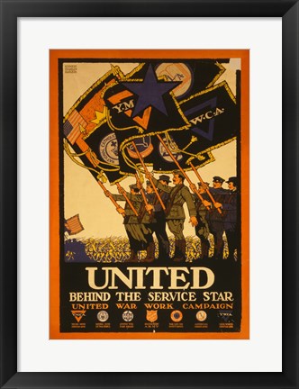 Framed United Behind the Service Star Print