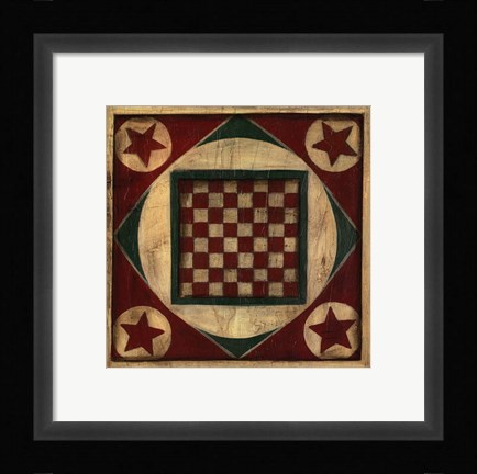 Framed Small Antique Checkers Print
