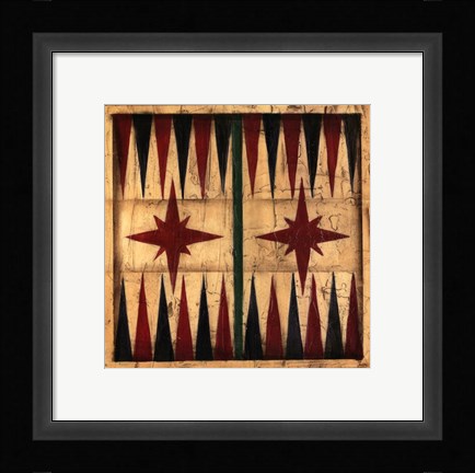 Framed Small Antique Backgammon Print
