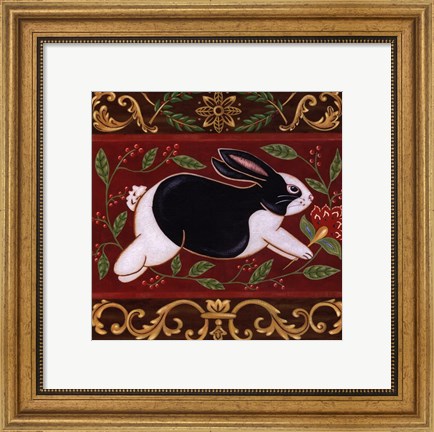 Framed Folk Rabbit II Print
