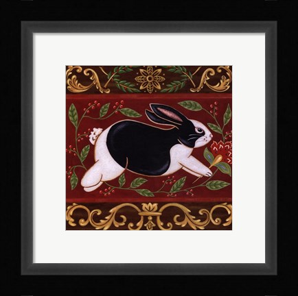 Framed Folk Rabbit II Print