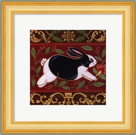 Framed Folk Rabbit II Print