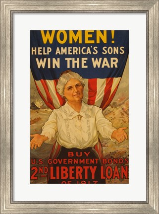 Framed 2nd Liberty Loan 1917 Print