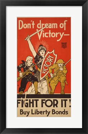 Framed Don&#39;t Dream of Victory - Fight For It! Print