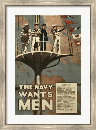 Framed Navy Wants Men Print