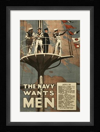 Framed Navy Wants Men Print