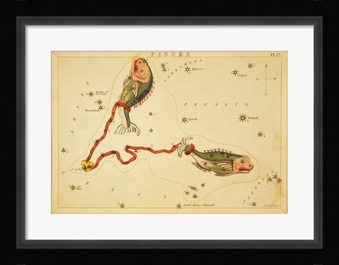 Framed Pisces Zodiac Sign Print