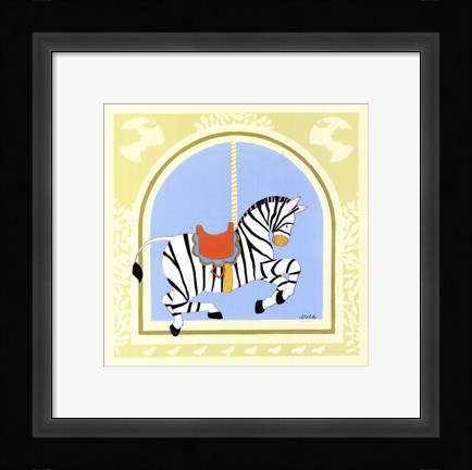 Framed Zebra Carousel Print