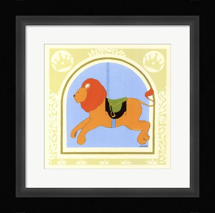 Framed Lion Carousel Print