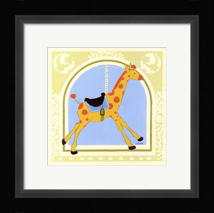 Framed Giraffe Carousel Print