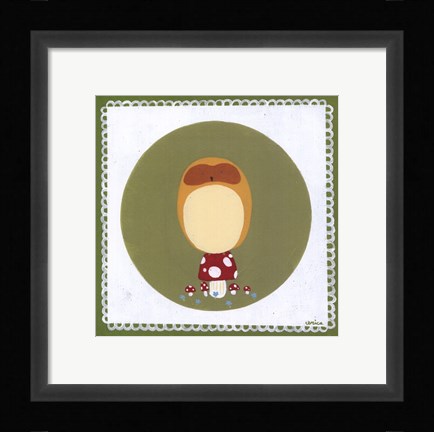 Framed Owl Cameo II Print