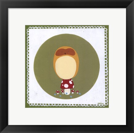 Framed Owl Cameo II Print