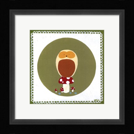 Framed Owl Cameo III Print