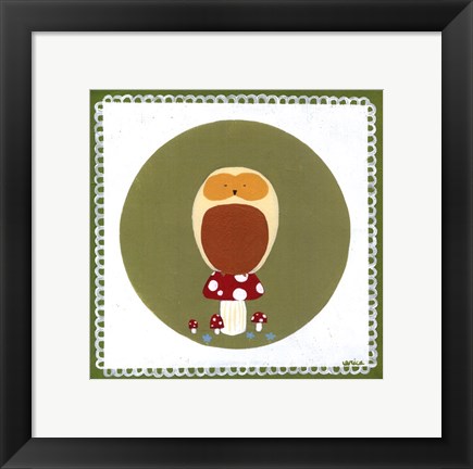 Framed Owl Cameo III Print