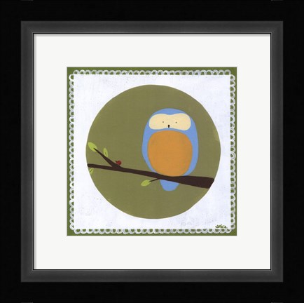 Framed Owl Cameo IV Print