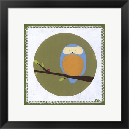 Framed Owl Cameo IV Print