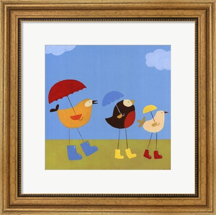 Framed Rainy Day Birds I Print