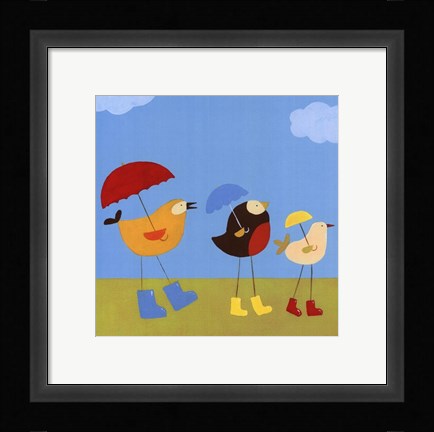 Framed Rainy Day Birds I Print