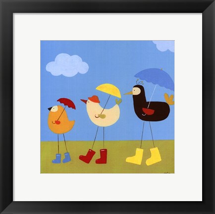Framed Rainy Day Birds II Print