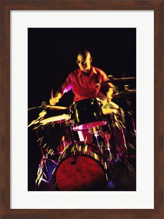 Framed Young man playing the drums Print