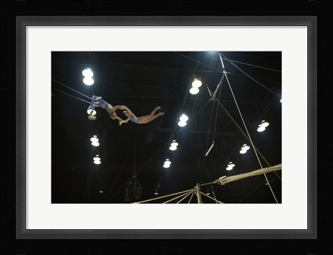 Framed Flying Redpaths Royal Hanneford Circus in the air Print