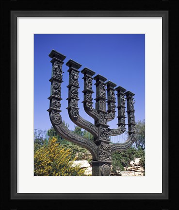Framed Low angle view of a menorah, Knesset Menorah, Jerusalem, Israel Print