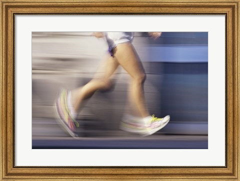 Framed Low section view of a person running Print