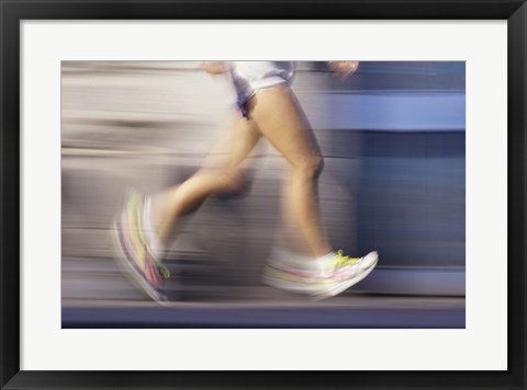 Framed Low section view of a person running Print