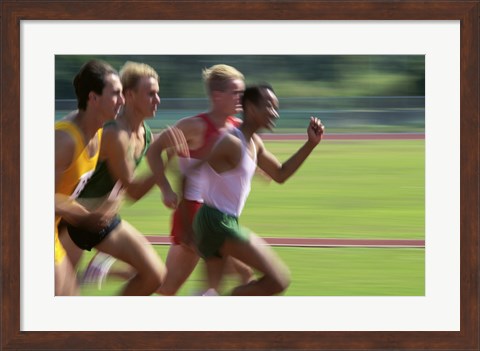 Framed Male athletes running Print