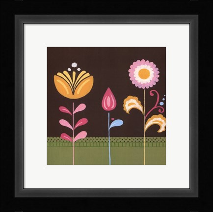 Framed Patchwork Garden III Print