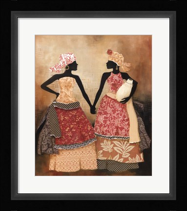 Framed Village Women I Print