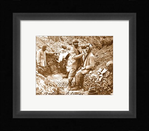 Framed Barber in the Trench Print