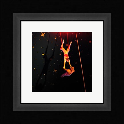 Framed Continental Circus Double Trapeze Act Print