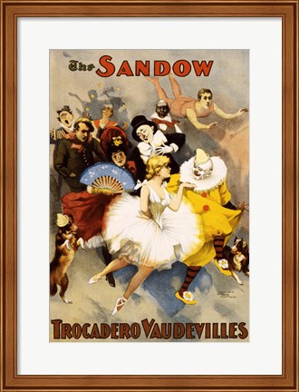 Framed Sandow Trocadero Vaudevilles, Performing Arts Poster, 1894 Print
