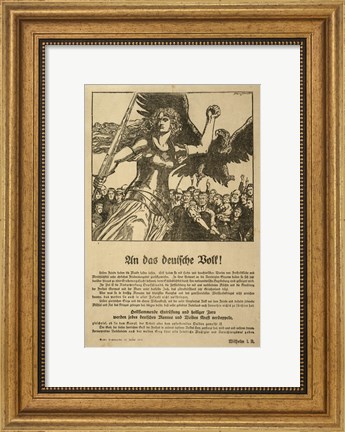 Framed Franz Stassen - WWI - An Das Deutsche Volk Print