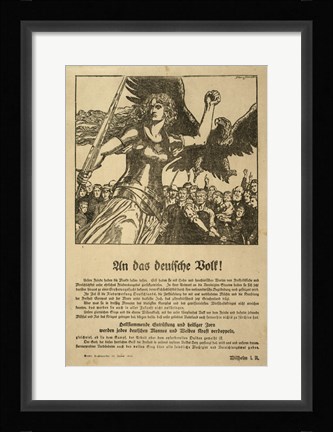 Framed Franz Stassen - WWI - An Das Deutsche Volk Print