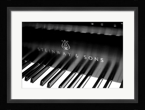 Framed Steinway &amp; Sons, Piano Keys With Modern Logo Print