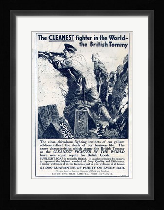 Framed Sunlight Soap WWI Print