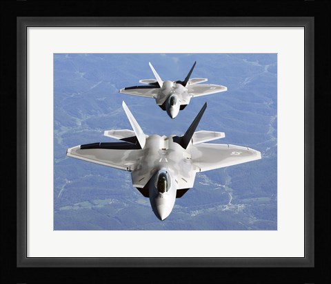 Framed Two F-22A Raptor in Column Flight Print