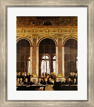 Framed William Orpen - The Signing of Verailles Treaty Print