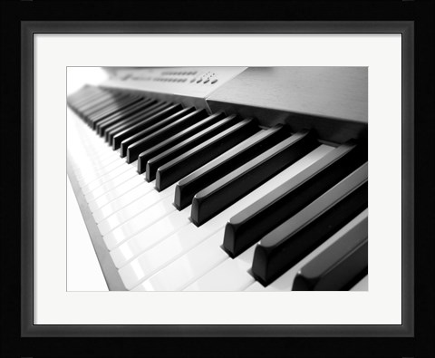 Framed Yamaha P120 close-up of Piano Keys Print