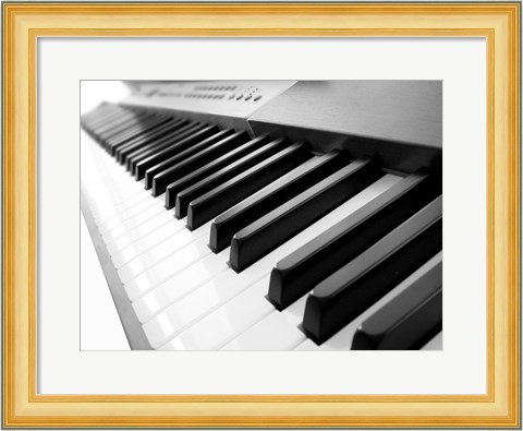Framed Yamaha P120 close-up of Piano Keys Print