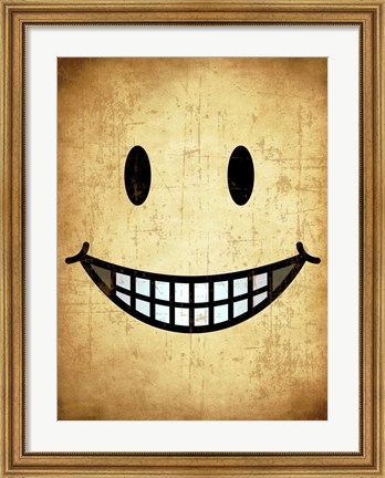 Framed Hang up a Smile (sepia) Print